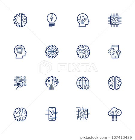 Artificial Intelligence Related Vector Icon AI, robot, chipping, setting. Editable Stroke Artificial Intelligence Related Vector Icon AI, robot, chipping, setting. Editable Stroke 107413489