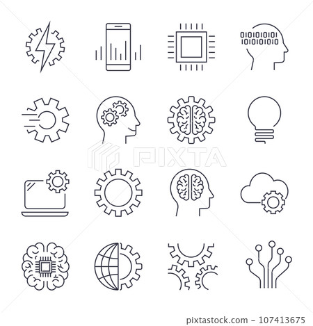 Simple Set of Artificial Intelligence Related Vector Line Icons. Contains such Icons as Face Recognition, Algorithm, Self-learning and more. Editable Stroke. EPS 10 Simple Set of Artificial Intelligence Related Vector Line Icons. Contains such Icons as Face Recognition, Algorithm, Self-learning and more. Editable Stroke. EPS 10 107413675