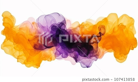 Colorful watercolor stain isolated on a white background AI Colorful watercolor stain isolated on a white background AI 107413858