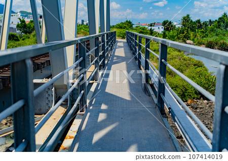 Railway bridge over the river.  107414019