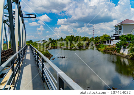 Railway bridge over the river.  107414022