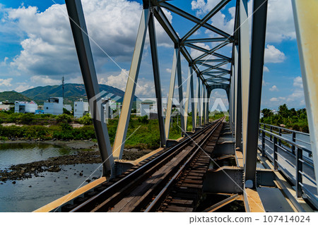 Railway bridge over the river.  107414024