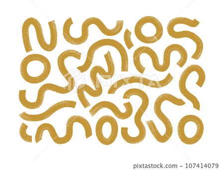 Bold curly lines, red waves, squiggles set. Vector illustration with textored strokes banner, wall art, card template. 107414079