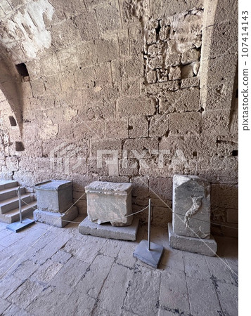Acropolis of Lindos, the ruins of the Temple of Athena Lindia, Rhodes island, Greece, Europe. Acropolis of Lindos, the ruins of the Temple of Athena Lindia, Rhodes island, Greece, Europe. 107414143