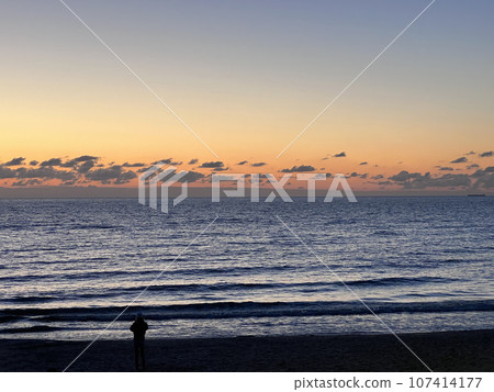 sunset on the beach of Palanga, Lithuania sunset on the beach of Palanga, Lithuania 107414177