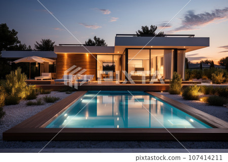 Minimalist cubic house exterior 107414211