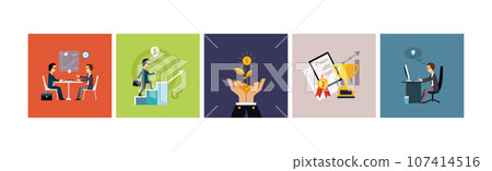 Business and Management Icon and Flat Symbol Vector Set Business and Management Icon and Flat Symbol Vector Set 107414516