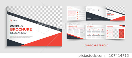 Corporate company 6 Page landscape trifold template design Corporate company 6 Page landscape trifold template design 107414713