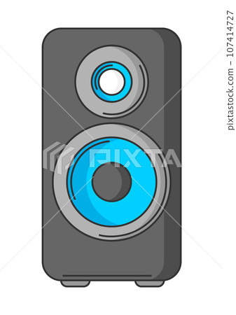 Illustration of audio speaker. Computer equipment and work device. 107414727