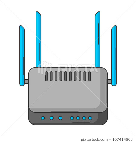 Illustration of wifi router. Computer equipment and work device. 107414803