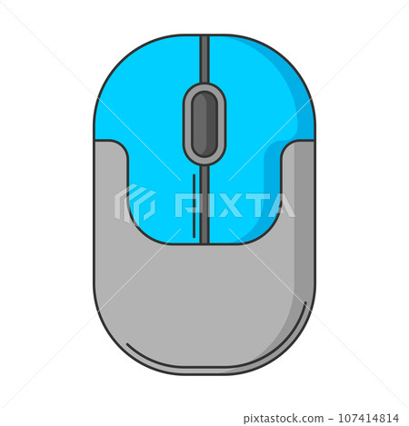 Illustration of computer mouse. Equipment and work device. 107414814