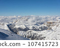 Winter Italy Dolomite mountains covered with snow  107415723