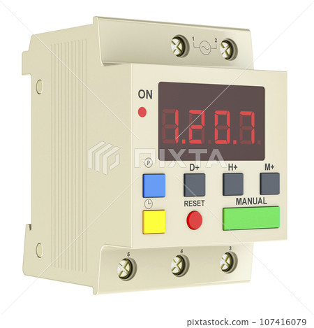 Digital timer switch, 3D rendering 107416079