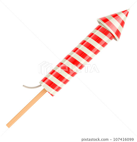 Fireworks rocket, 3D rendering 107416099