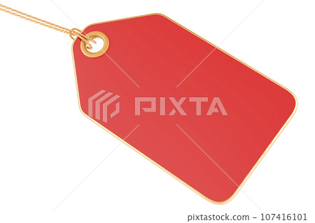 Red Sale Tag, 3D rendering 107416101