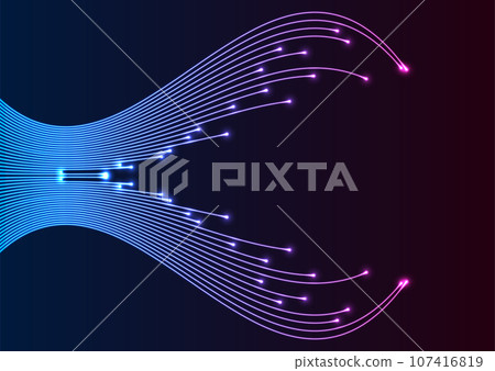 Abstract neon blue purple connection lines tech background Abstract neon blue purple connection lines tech background 107416819