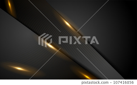 Abstract dark grey background with orange golden glowing lines Abstract dark grey background with orange golden glowing lines 107416856