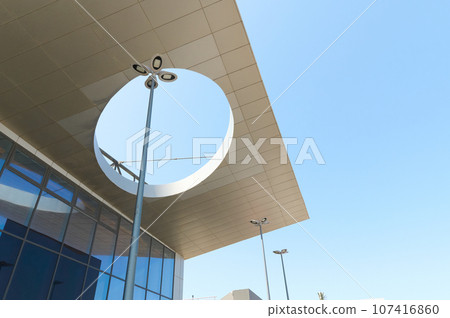 Close-up element of design of modern office building 107416860