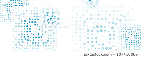 Abstract geometric squares with blue halftone dots abstract background 107416869