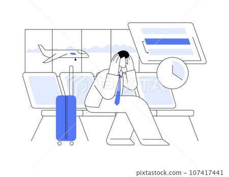 Flight delayed abstract concept vector illustration. Flight delayed abstract concept vector illustration. 107417441