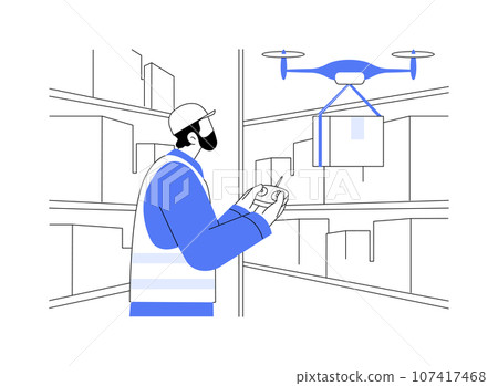 Drone abstract concept vector illustration. Drone abstract concept vector illustration. 107417468