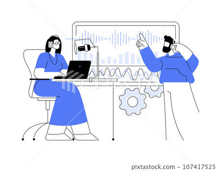 Music production software abstract concept vector illustration. Music production software abstract concept vector illustration. 107417525