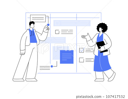 Project management software abstract concept vector illustration. 107417532