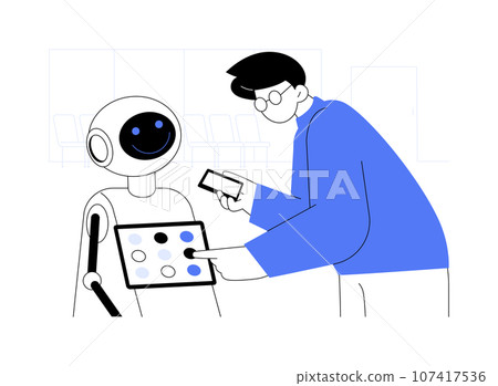 Customer service robots abstract concept vector illustration. 107417536