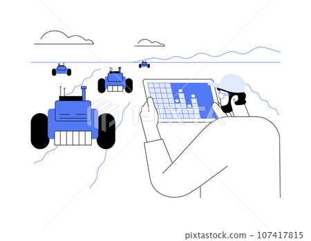 Autonomous seeding abstract concept vector illustration. 107417815