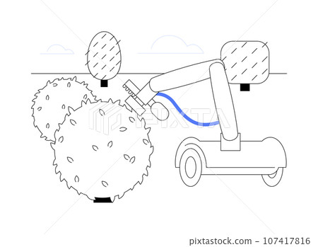 Trim bot abstract concept vector illustration. 107417816