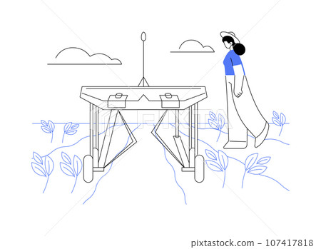 Weed control robots abstract concept vector illustration. Weed control robots abstract concept vector illustration. 107417818