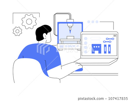 3D printing slicing app abstract concept vector illustration. 107417835