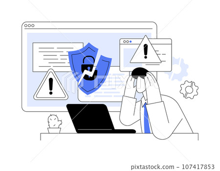 Breach detection abstract concept vector illustration. 107417853