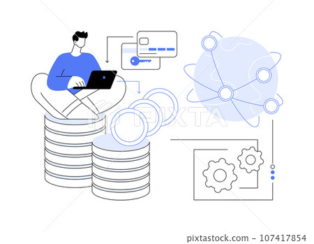 Tokenization abstract concept vector illustration. Tokenization abstract concept vector illustration. 107417854