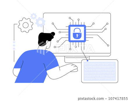 Encryption abstract concept vector illustration. 107417855