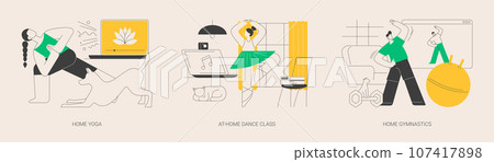 Stay active amid quarantine abstract concept vector illustrations. 107417898