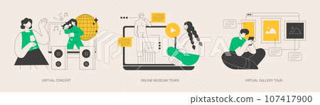 Quarantine leasure time abstract concept vector illustrations. Quarantine leasure time abstract concept vector illustrations. 107417900