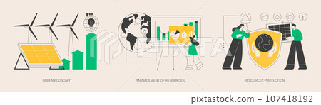 Sustainable development abstract concept vector illustrations. 107418192