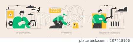 Containment of global warming abstract concept vector illustrations. 107418196
