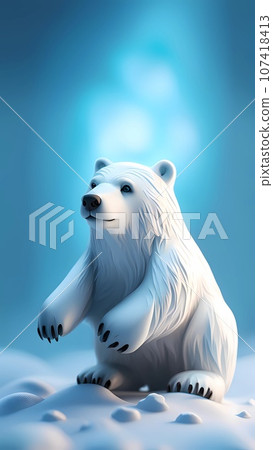 Polar bear 3D cartoon character design illustration Polar bear 3D cartoon character design illustration 107418413