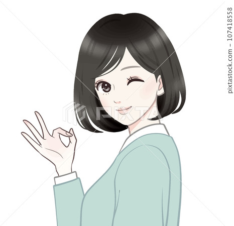 婦女和女孩插畫素材 107418558