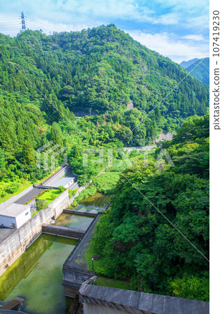 Scenery below Haikaku Dam View from the top Kamiyoshida, Chichibu City 107419230