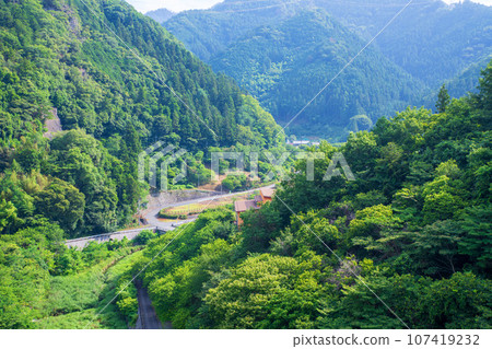 Scenery below Haikaku Dam View from the top Kamiyoshida, Chichibu City 107419232