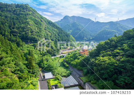 Scenery below Haikaku Dam View from the top Kamiyoshida, Chichibu City 107419233