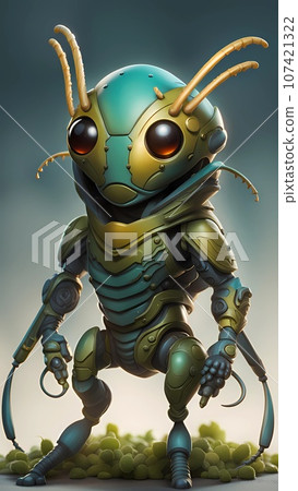 3D locust cartoon character design illustration 3D locust cartoon character design illustration 107421322