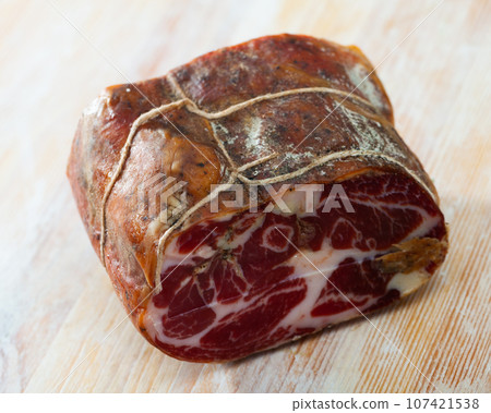 Lacon curado - Spanish national delicacy, jerky pork ham Lacon curado - Spanish national delicacy, jerky pork ham 107421538