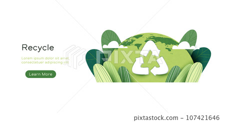 Recycle symbol The concept of Green Energy, Ecology and environment sustainable development. Vector illustration. 107421646