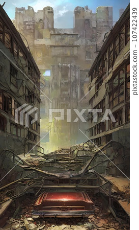 Abandoned hospital cartoon design concept illustration Abandoned hospital cartoon design concept illustration 107422439