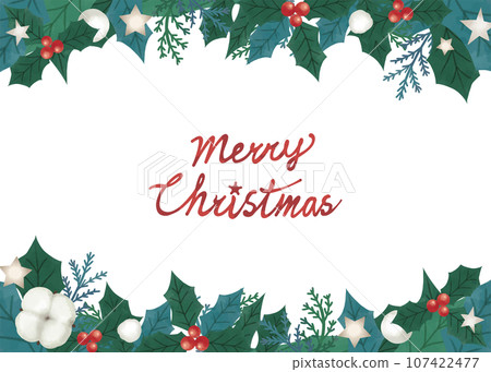 Christmas frame material green top and bottom 107422477