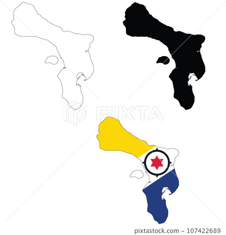 Bonaire Map icon. Bonaire Clipart. Bonaire Flag Map sign. Bonaire Outline. flat style. 107422689